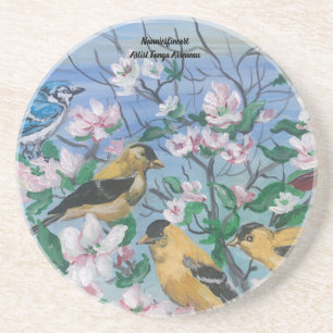 Birds New Collection Original Hand Painted Art  Coaster