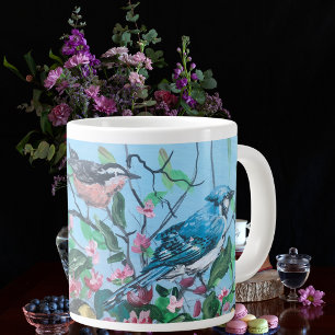Birds New Collection Original Hand Painted Art  Large Coffee Mug