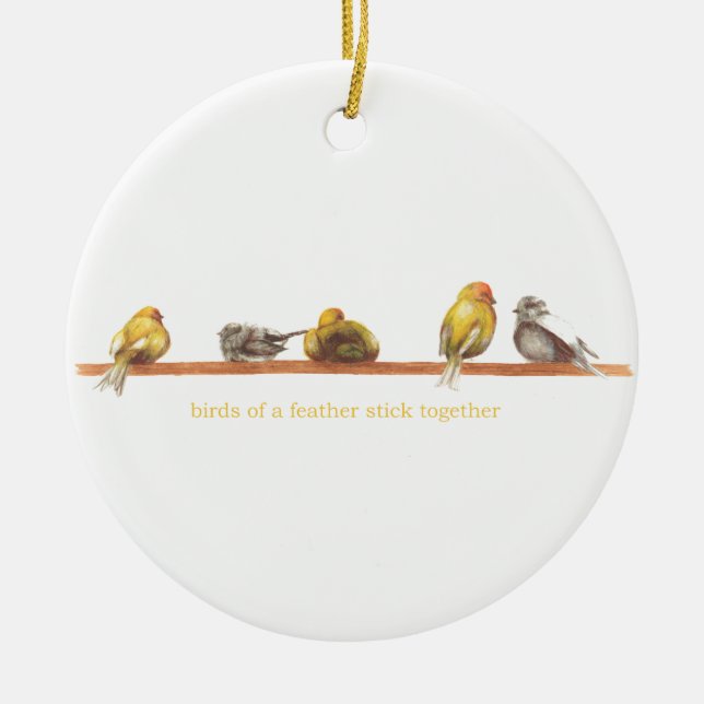 Birds of a Feather Ceramic Ornament (Front)