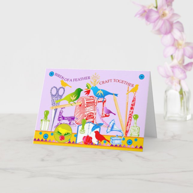 Birds of a Feather Craft Together Card 2 (Orchid)