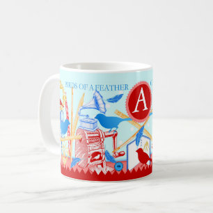 Birds of a Feather Craft Together Mug Aqua