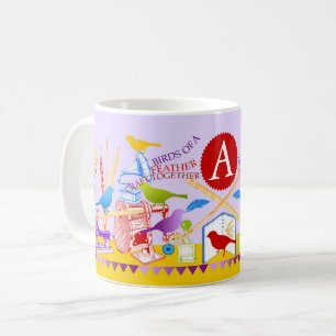 Birds of a Feather Craft Together Mug Mauve