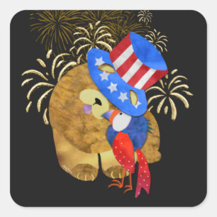 BIRDS OF  FEATHER  square stickers