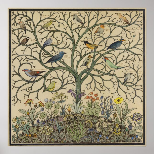 Birds of Many Climes by C.F.A Voysey Poster (Front)
