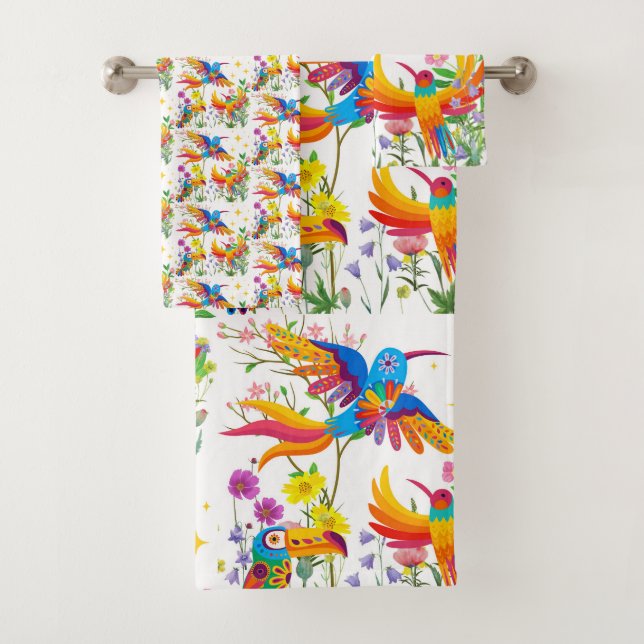 Birds of Paradise Bath Towel Set (Insitu)