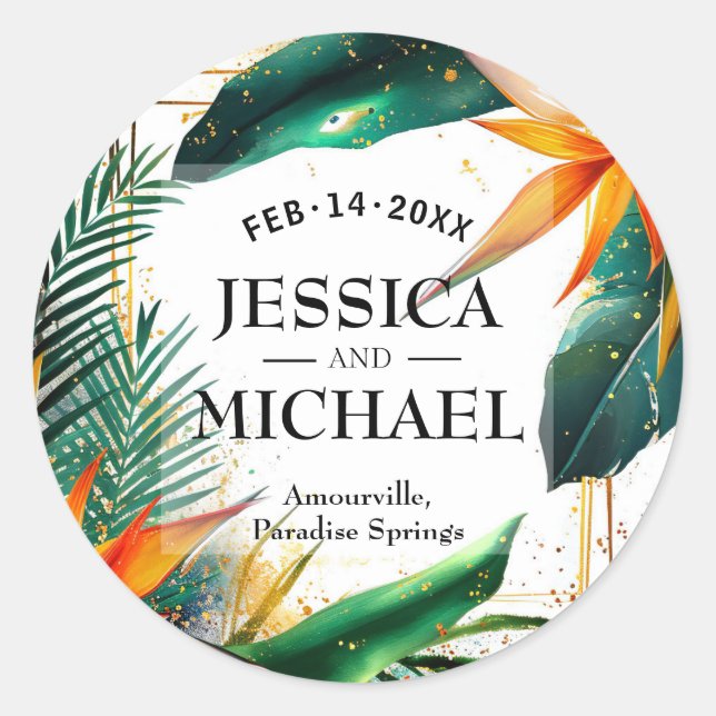  Birds of Paradise Bliss Classic Round Sticker (Front)