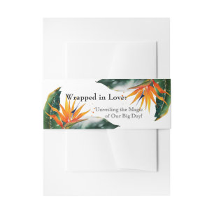 Birds of Paradise Bliss Invitation Belly Band
