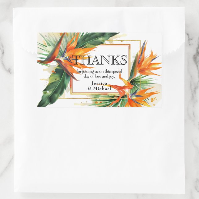  Birds of Paradise Bliss Rectangular Sticker (Bag)