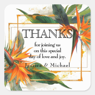 Birds of Paradise Bliss Square Sticker