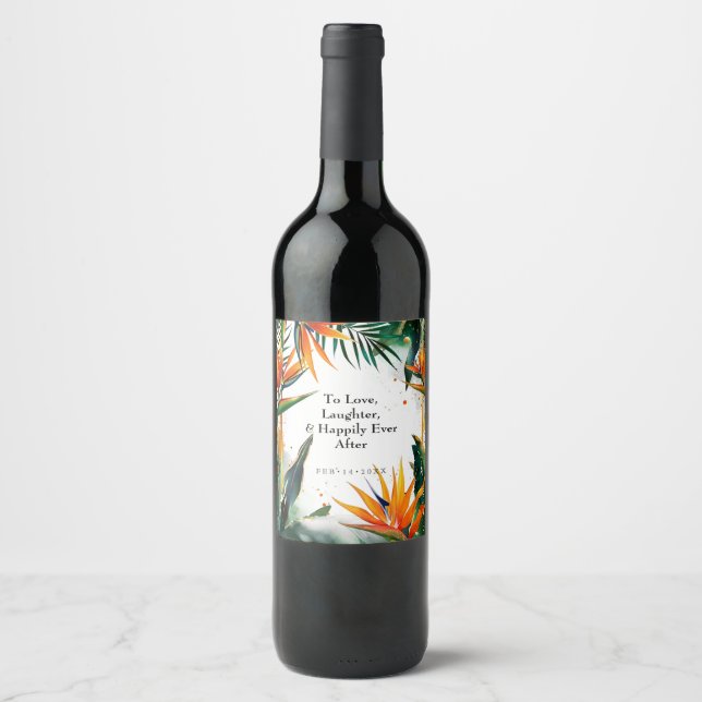 Birds of Paradise Bliss Wine Label (Front)
