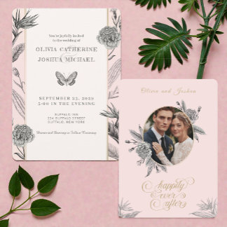 Birds of Paradise Custom Photo Wedding Invitation
