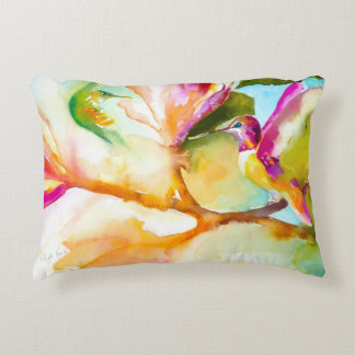 Birds of Paradise Hummingbird Print Decorative Cushion