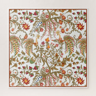 Birds of Paradise, illustration, garden, vintage Jigsaw Puzzle