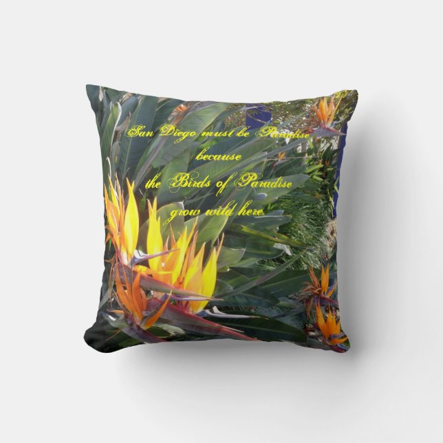 Birds of Paradise Medium 16X16 Throw Pillow (Front)