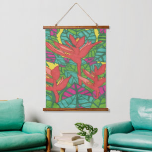 Birds of Paradise Tropical Jungle Hanging Tapestry