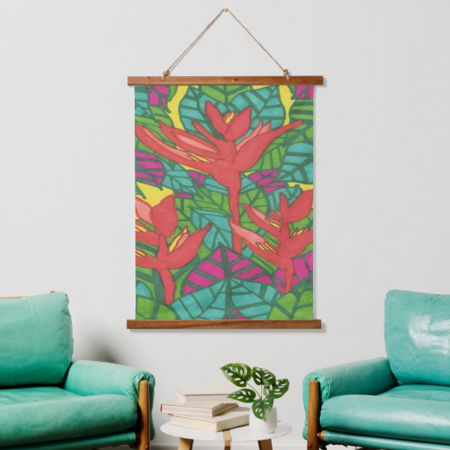 Birds of Paradise Tropical Jungle  Hanging Tapestry (Living Room)