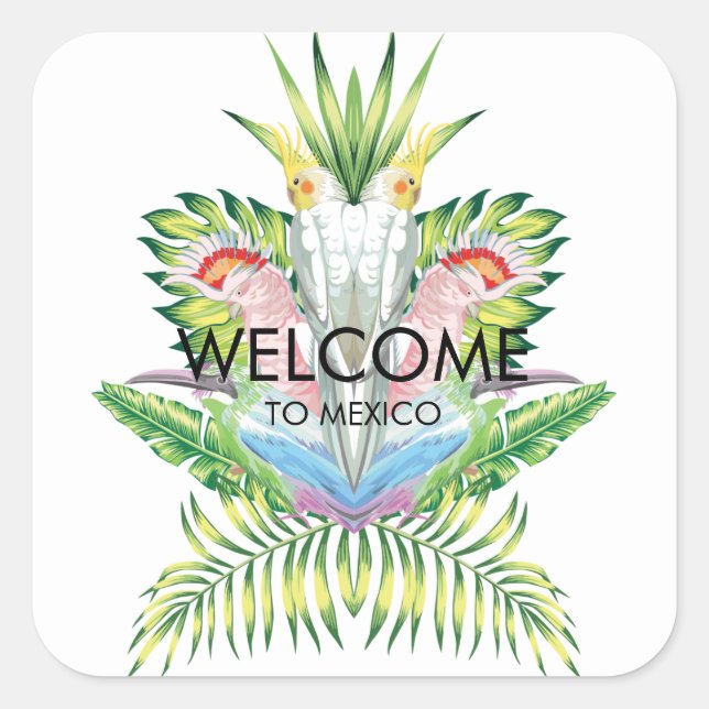 Birds of Paradise Wedding Welcome Sticker (Front)