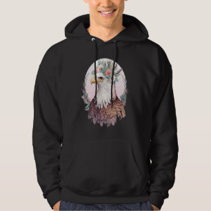 Birds Of Prey Bald Eagle Flower Crown Floral Birdi Hoodie