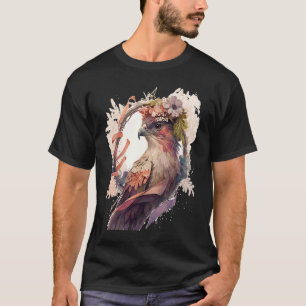 Birds Of Prey Kite Bird Flower Crown Floral T-Shirt