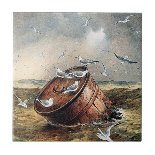 Birds On A Barrel Ceramics Ceramic Tile (Front)
