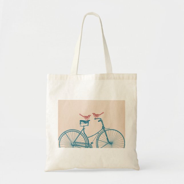 Birds on a Bicycle Tote Bag (Front)