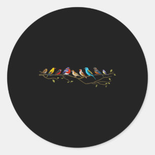 Birds On A Branch Birding Bird Watching Bird Watch Classic Round Sticker
