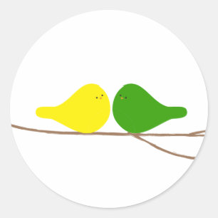 Birds on a Branch Classic Round Sticker