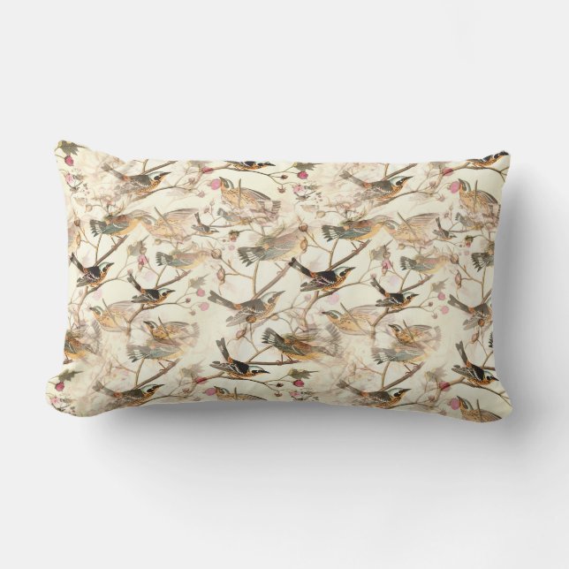Birds on a Branch Lumbar Cushion (Front)