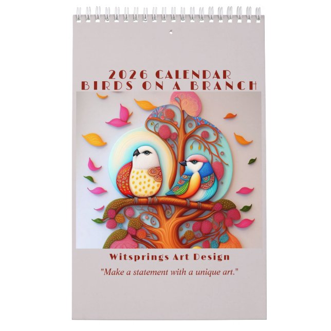 Birds On A Branch Painting Calendar (Cover)