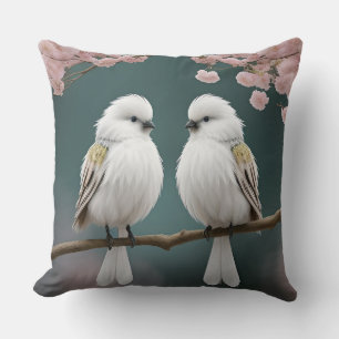 Birds on a Cherry Blossom Branch Cushion