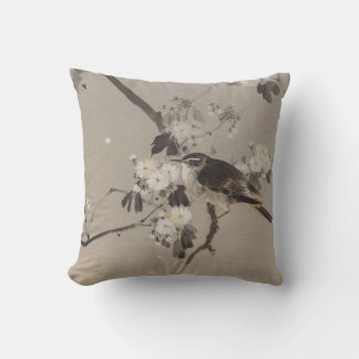 Birds on a Flowering Branch by Watanabe Seitei Cushion