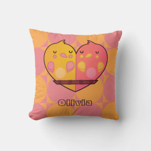 Birds On A Perch Throw Pillow