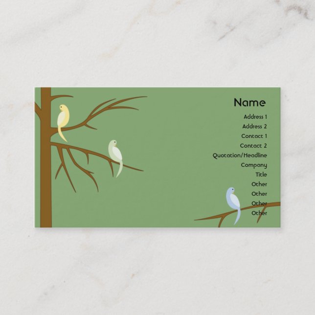 Birds on a Tree - Business Business Card (Front)