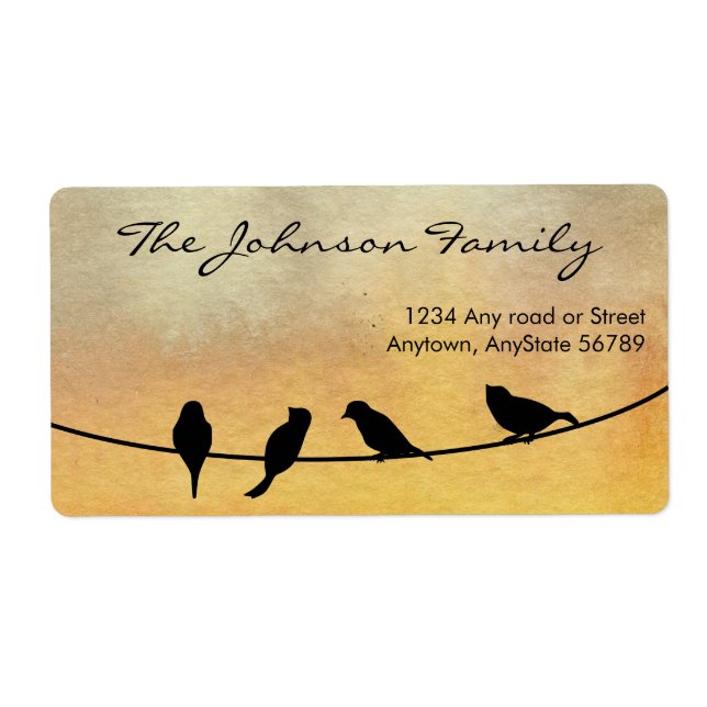 Birds on a wire Address Label (Front)