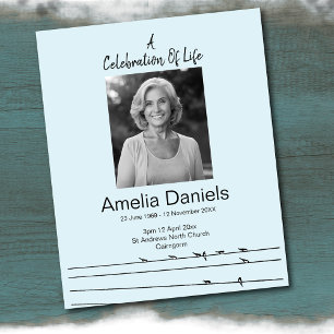 Birds on a Wire Celebration Of Life Photo Card