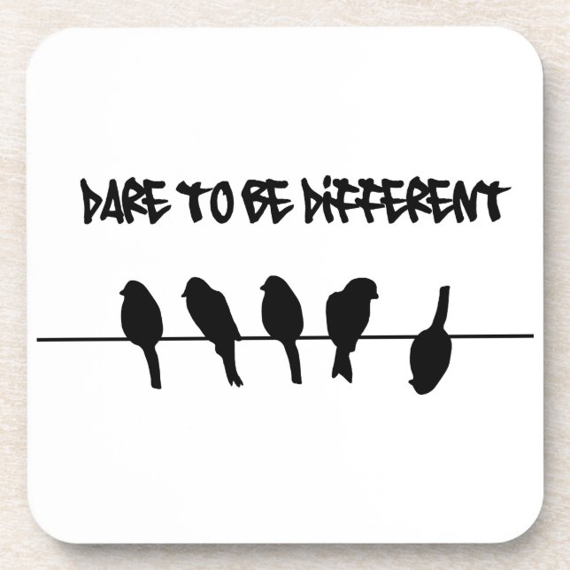 Birds on a wire – dare to be different coaster (Front)