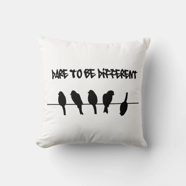 Birds on a wire – dare to be different cushion (Front)