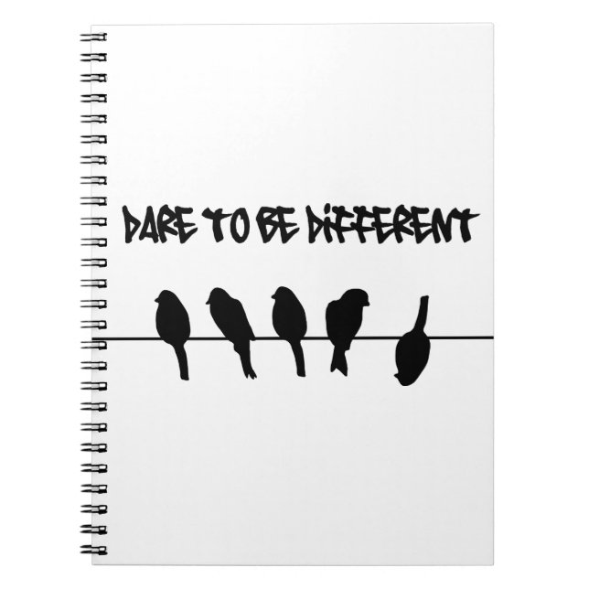 Birds on a wire – dare to be different notebook (Front)