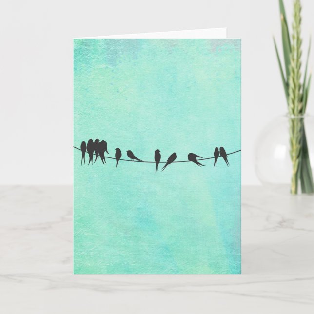Birds On a Wire Greeting Card (Front)