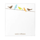 Birds on a Wire Personalised Notepads