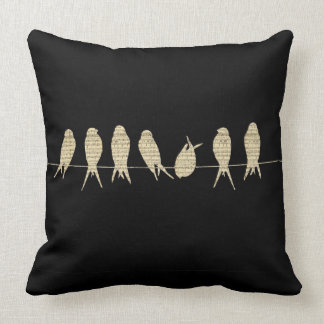 Birds on a wire pillow