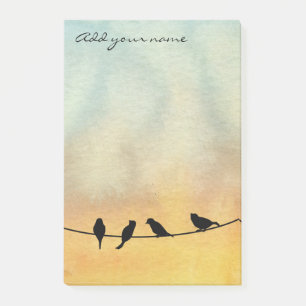 Birds on a wire post-it notes
