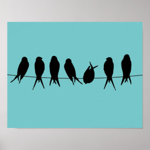 Birds on a Wire Poster