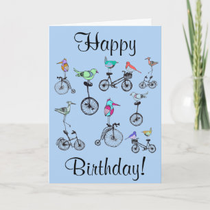 Birds on Bikes Card