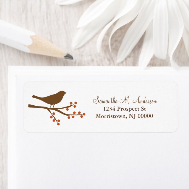 Birds on Branch Return Address Labels (Insitu)