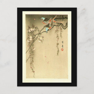 Birds on Cherry Tree by Seitei Watanabe 1851- 1918 Postcard