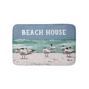 Birds on Gulf of America Beach Bath Mat