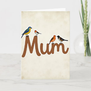 Birds On Mum Mothers Day Card
