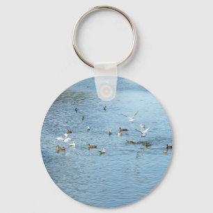 Birds On Summer River Key Ring