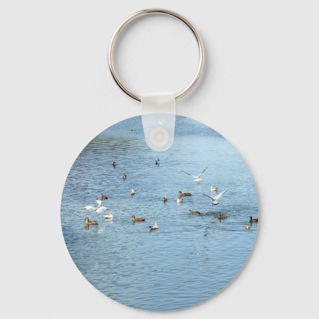 Birds On Summer River Key Ring (Front)